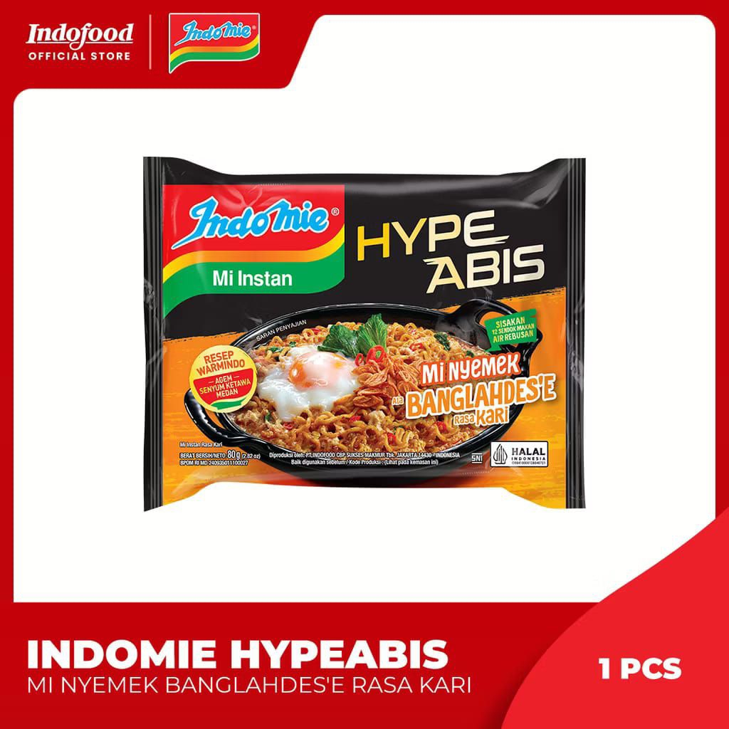 

Indomie Hypeabis nyemek Banglahdes'e Rasa Kari 80gr