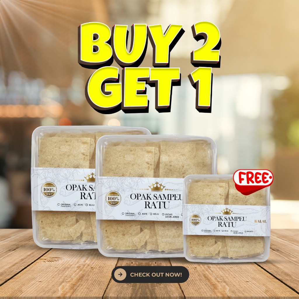 

Opak Sampeu Ratu Kripik Singkong Cemilan Khas Daerah 550gr (Buy 2 free 1)