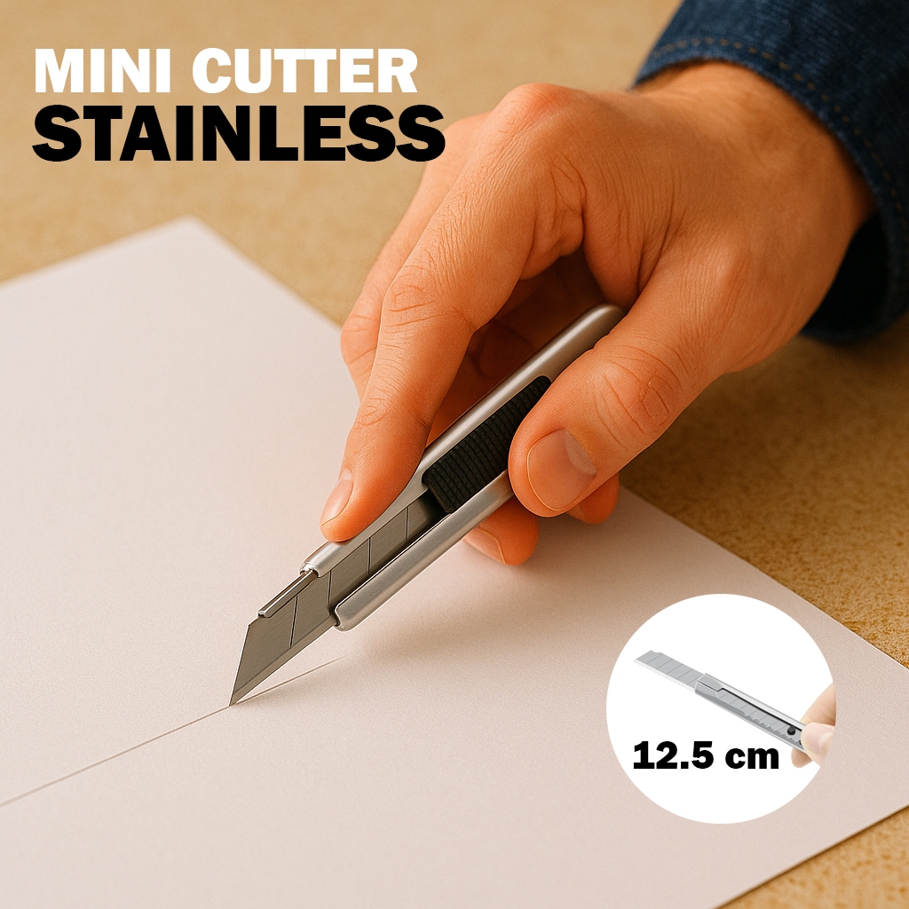 

Cutter Mini Stainless Pisau Kater Pemotong Kertas Serbaguna Anti Karat Kecil Ringan Efektif