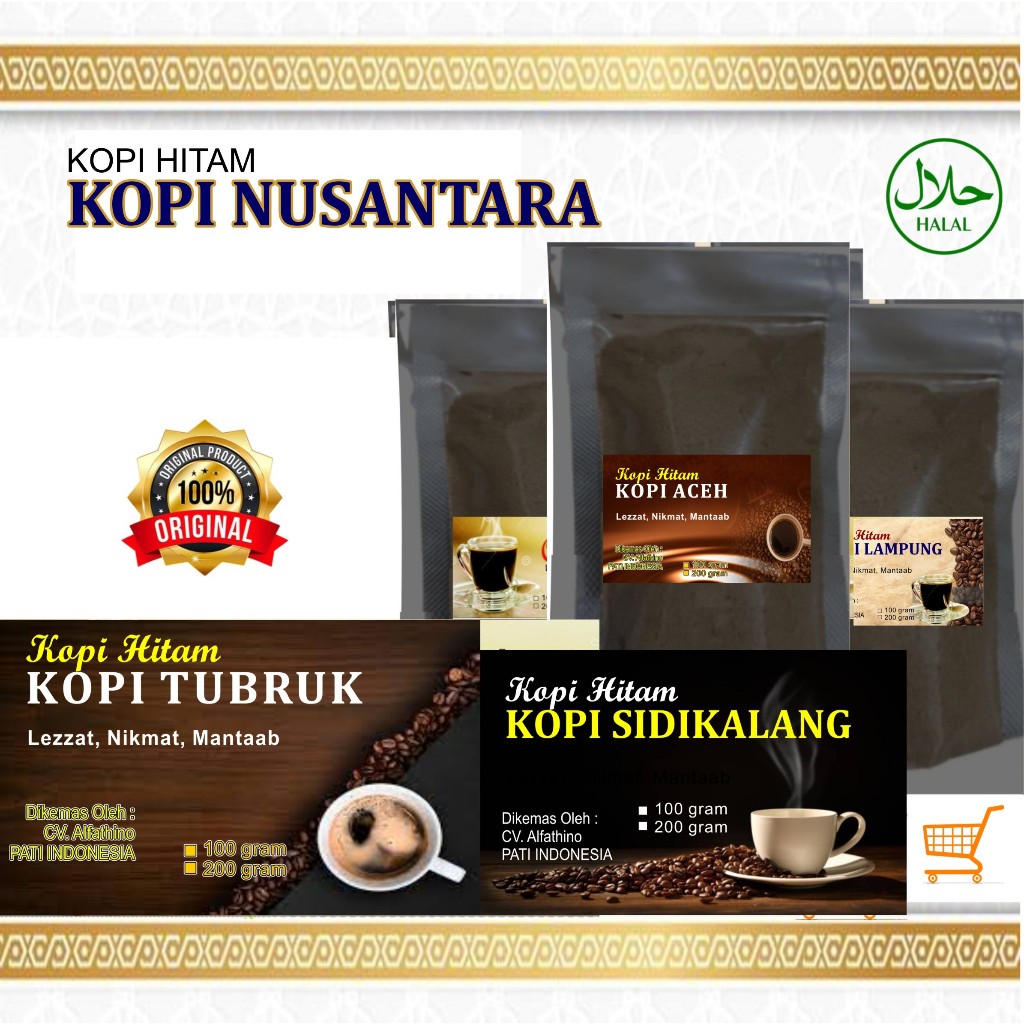 

KOPI NUSANTARA 100 gram I Kopi Aceh, Sidikalong, Lampung, Pontianak, Madura, Kopi Luwak, Kopi Tubruk