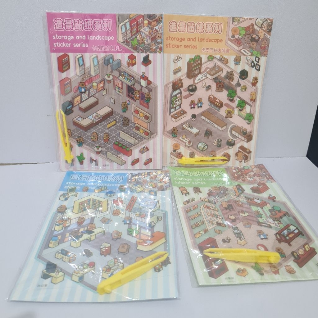

Korean 3D Sticker Landscape decoration Capybara Series - Size small free pinset