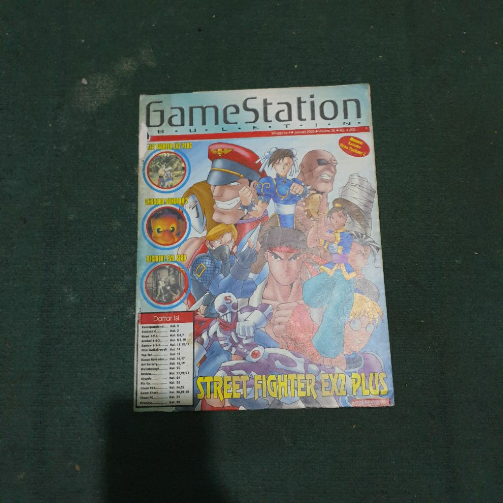 Majalah Game Vintage Rare GameStation Buletin Januari 2000 Cover Streets Fightets EX2 Plus
