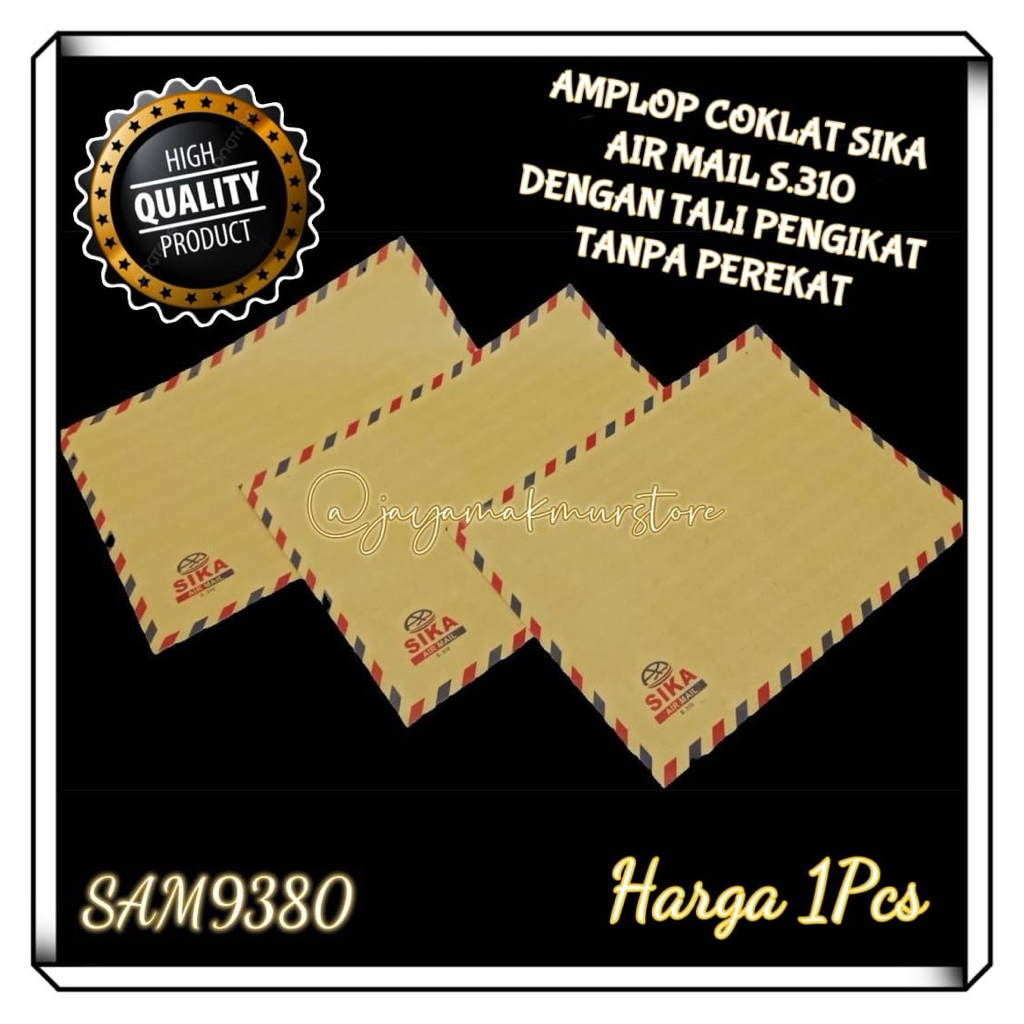 

(1PCS) AMPLOP COKLAT SIKA DENGAN TALI PENGIKAT / AIR MAIL S.310 TANPA LEM / MAP DOKUMEN / AMPLOP LAMARAN KERJA / SAM9380