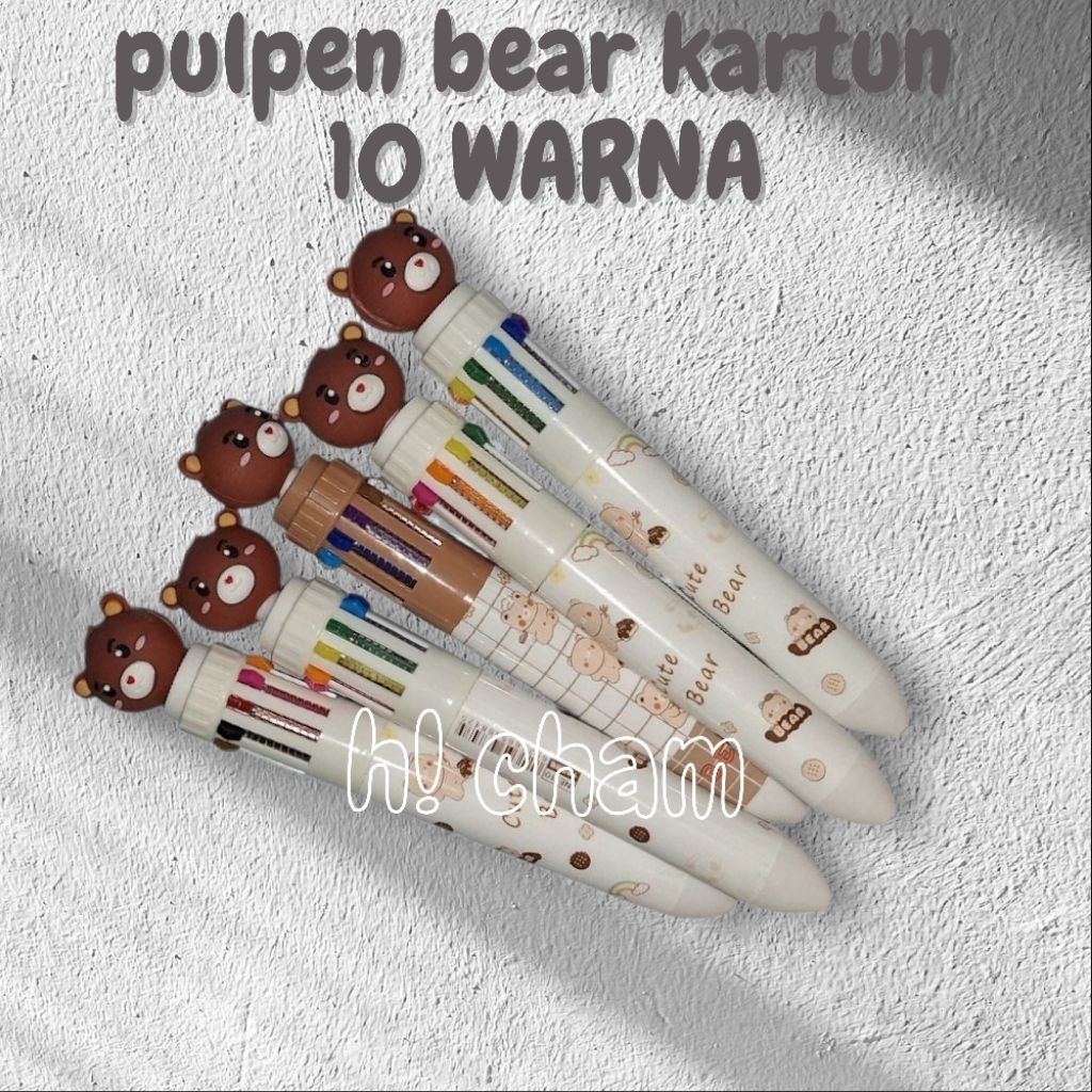 

pulpen bear kartun 10 WARNA pulpen banyak warna pulpen hemat