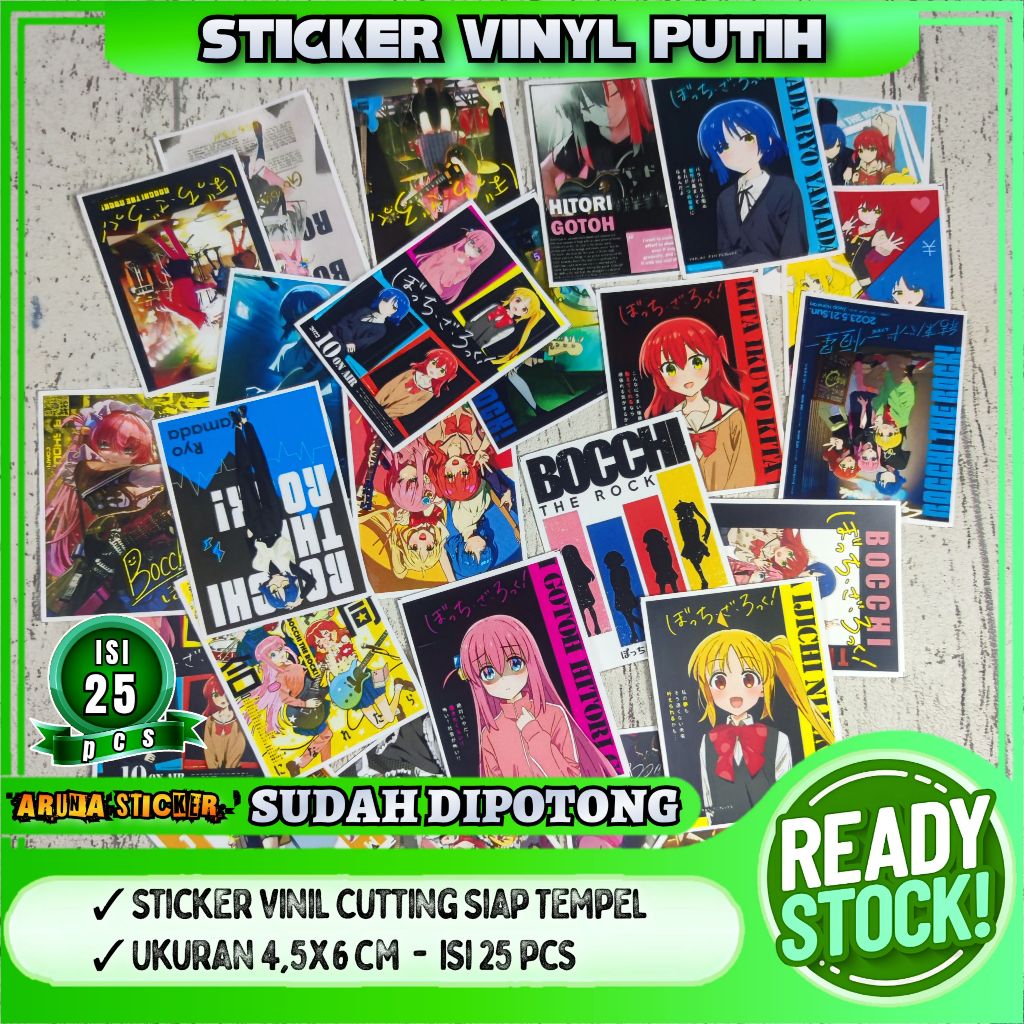 

Sudah Dipotong Sticker Bocchi The Rock Anime Manga Isi 25 pcs