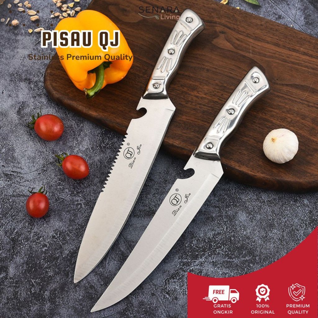 SENARA Living Pisau QJ Pisau Dapur Stainless Super Tajam | Pisau Daging Sayur Buah | QJ7 QJ8