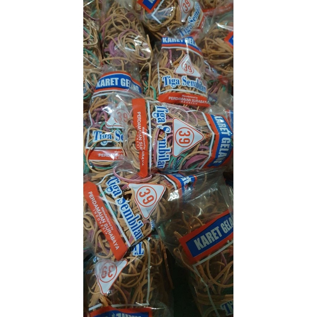 

mohon baca deskripsi karet gelang cap 39 kemasan bungkus kecil 100gram cocok untuk membungkus nasi kertas nota es dan lain lainnya