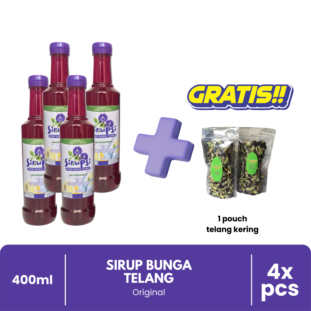 

SIRUPSI SIRUP BUNGA TELANG BUTTERFLY PEA Bundling 4pcs (Original)