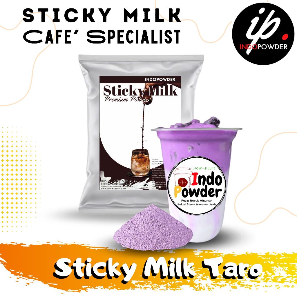 

Indopowder - Bubuk STICKY MILK TARO 1Kg untuk Cafe, Waralaba, Resto dan Usaha Minuman Kekinian