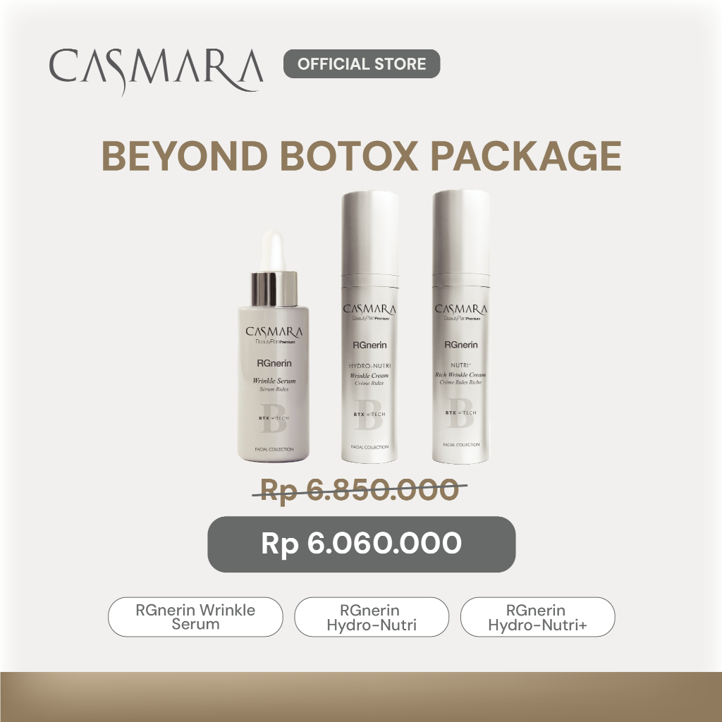 CASMARA Beyond Botox Ultimate Package [3pcs] RGnerin Wrinkle serum + RGnerin Hydro-Nutri + RGnerin N