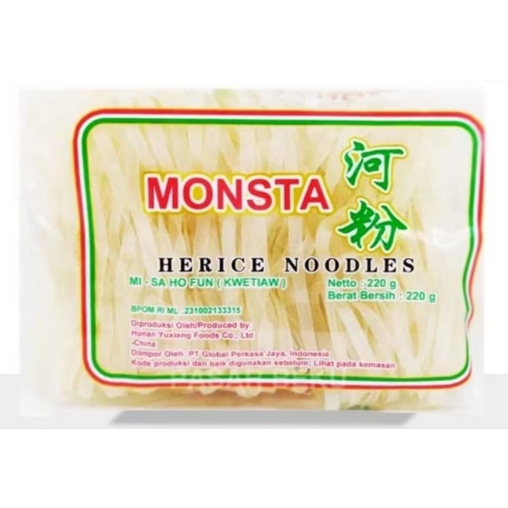 

MONSTA RICE NOODLES 220G/ MI TIAO KWETIAU INSTAN/ RICE NOODLE IMPORT/MIE TIAO KUETIAO/ Monsta herice noodles kwetiauw