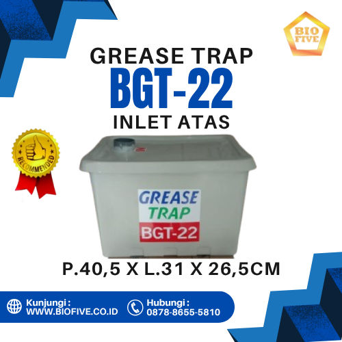 Grease Trap 22 Liter inlet Atas / BGT-22 Penyaring Lemak Wastafel