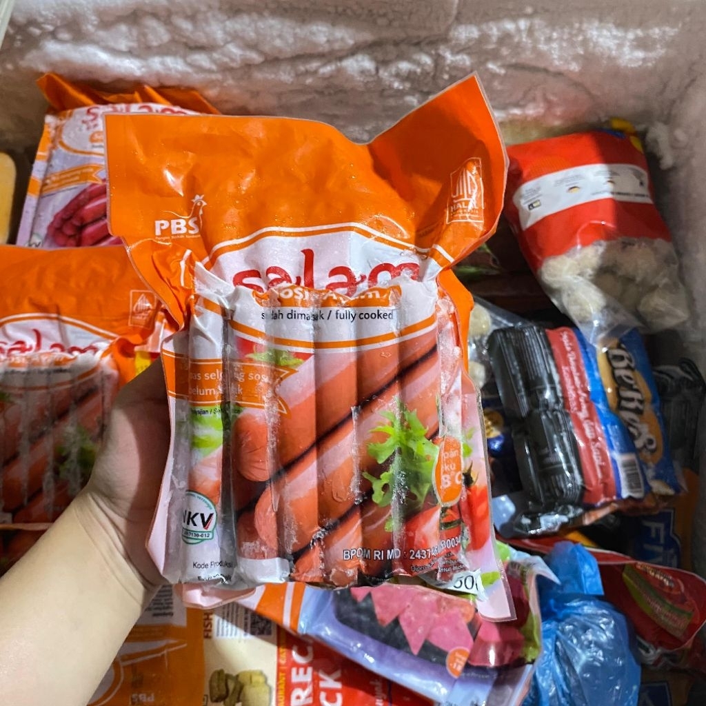 

Salam Sosis pendek coklat