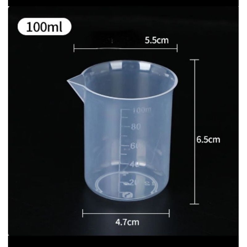 Gelas Takar Gelas Sloki Gelas ukur Moncong 100ml Plastik