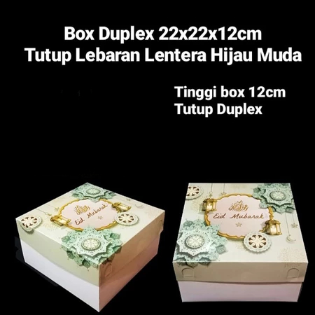 

( 5 pcs ) kotak lebaran idul fitri packaging hampers kue lapis legit bolu surabaya chiffon motif lentera muda tua size 22x22x12 cm