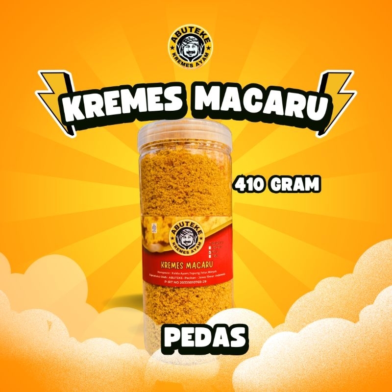 

Kremes Ayam Renyah Kremes Abuteke Macaru Rasa PEDAS Kemasan 410gr Enak Nikmat Food Snacks