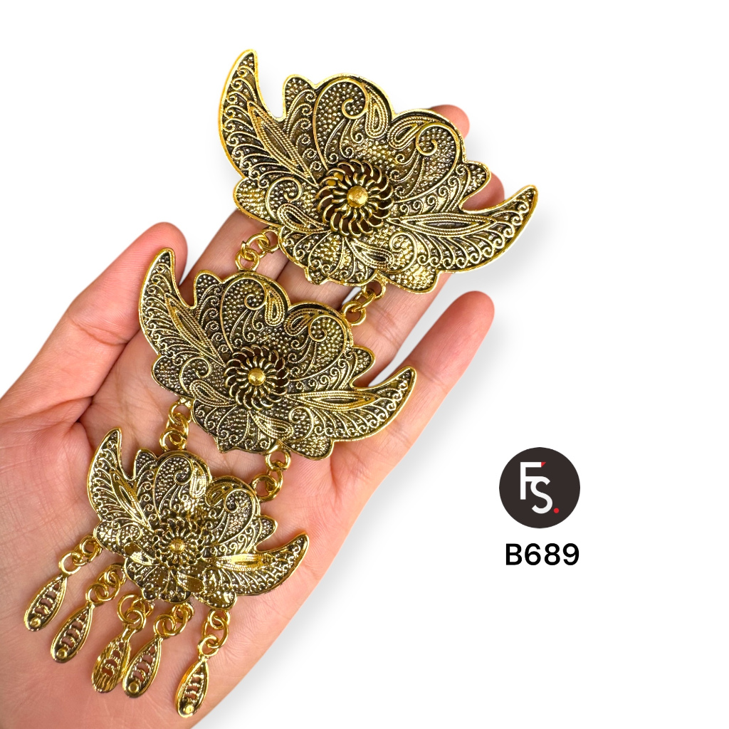 Bros Kebaya Susun Tiga, Bros Kebaya Mewah Perak Bakar B689