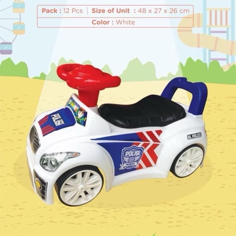 MOBIL POLISI ANAK BISA DINAIKI MOBIL DUDUK DORONG MURAH MANADO