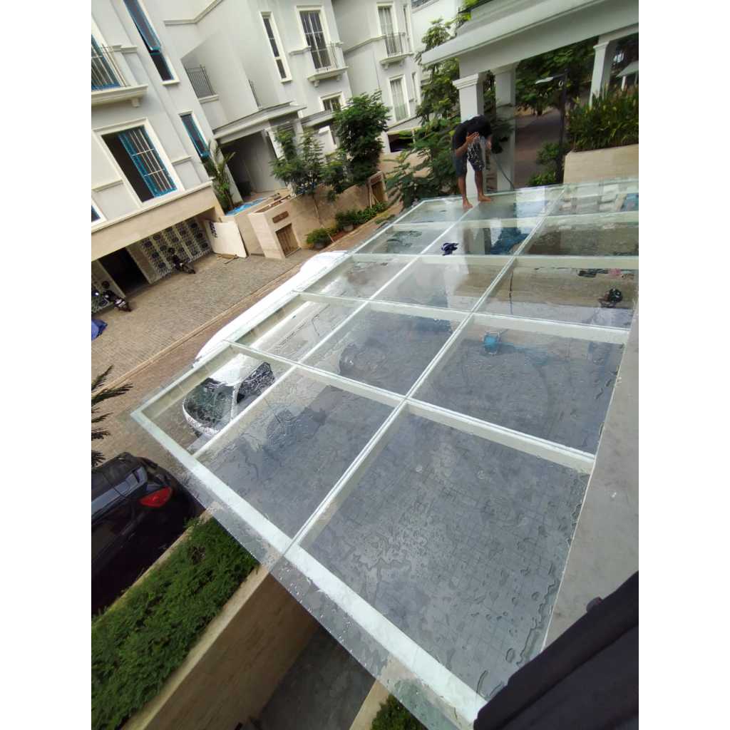 Kanopi Kaca Tempered 10 mm Polos
