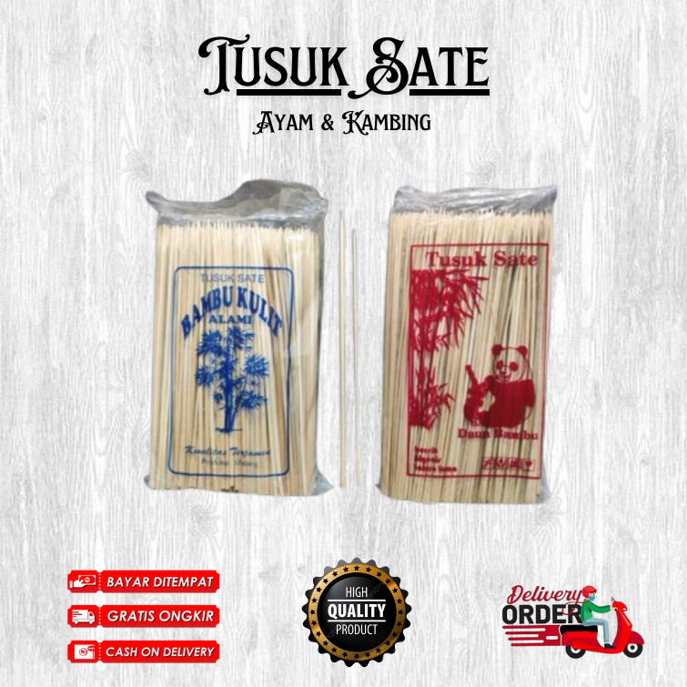 Tusuk Sate Ayam - Tusuk Sate Kambing - Bambu Alami 500GR