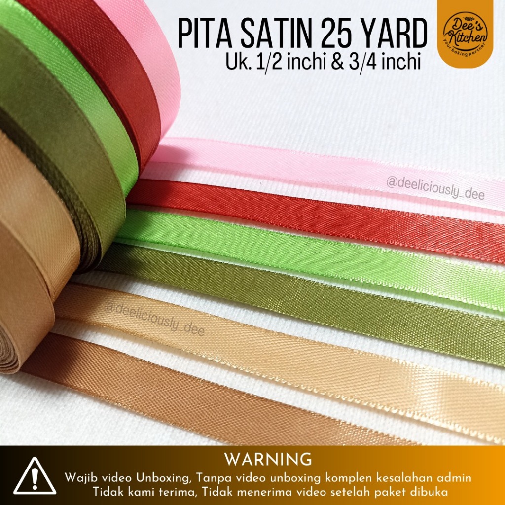 

[1/2 inchi - 1.25cm] Pita satin pita kado pita packaging 25 yard - Merah Bata