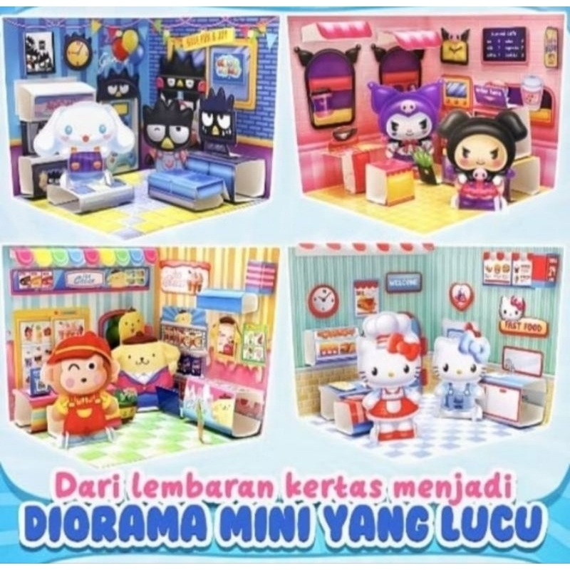 MAINAN 3D PANORAMIC ROOM 5 PCS - Mainan Anak Susun Rumah 3 Dimensi - Rumah Sanrio Susun Puzzle Blok 