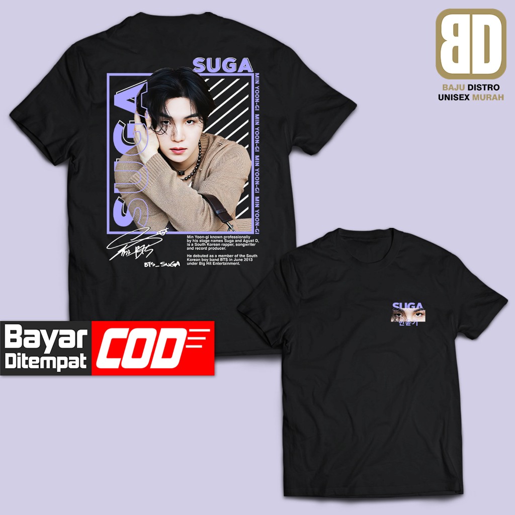 Kaos AESTHETIC SUGA BTS SIGNATURE DB KPOP Distro Pria/Wanita Dewasa Baju Atasan Unisex Premium Murah