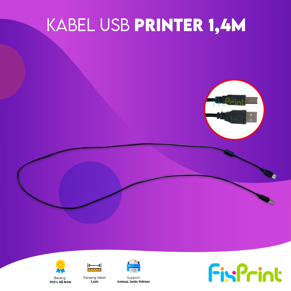 FixPrint Kabel USB Data Printer Kabel USB Komputer Panjang 1,4M Good Quality New