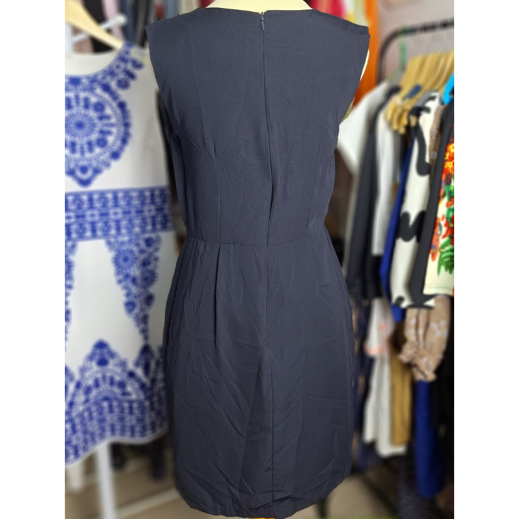 Romper Dress Mini Hitam Polos Tanpa Lengan