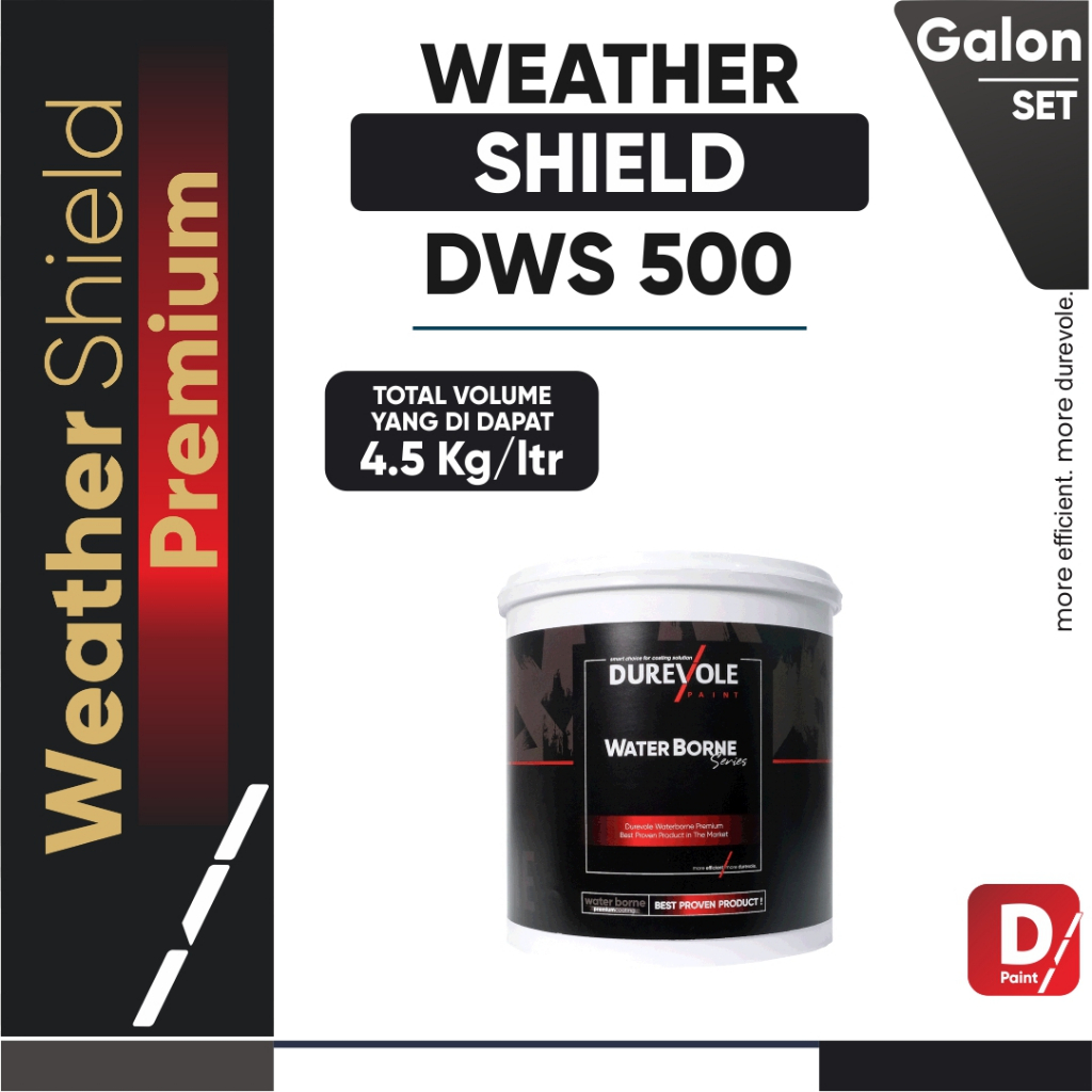 CAT TEMBOK PREMIUM - DWS 500 WHITE - DUREVOLE WEATHERSHIELD (5KG & 20KG)