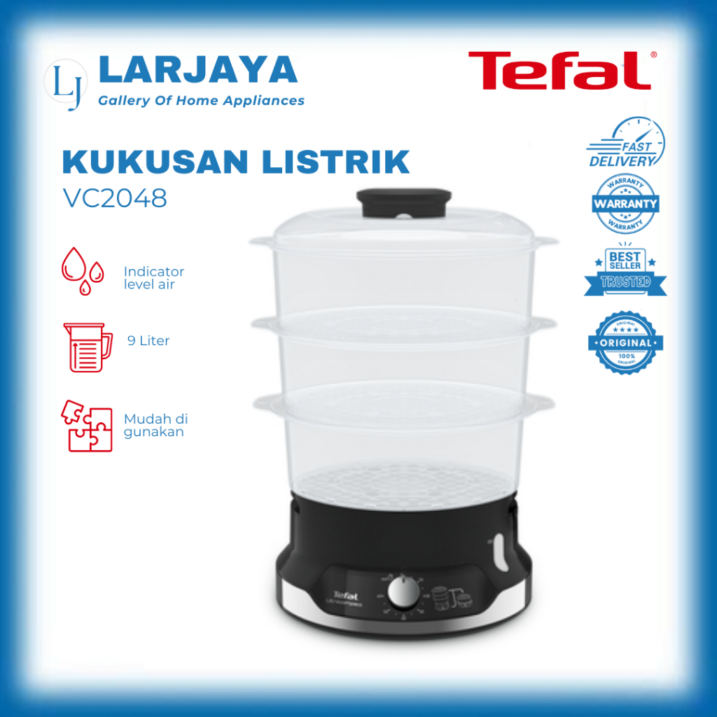 Tefal Food Steamer Ultra Compact VC2048 | Kukusan Listrik Tefal VC2048