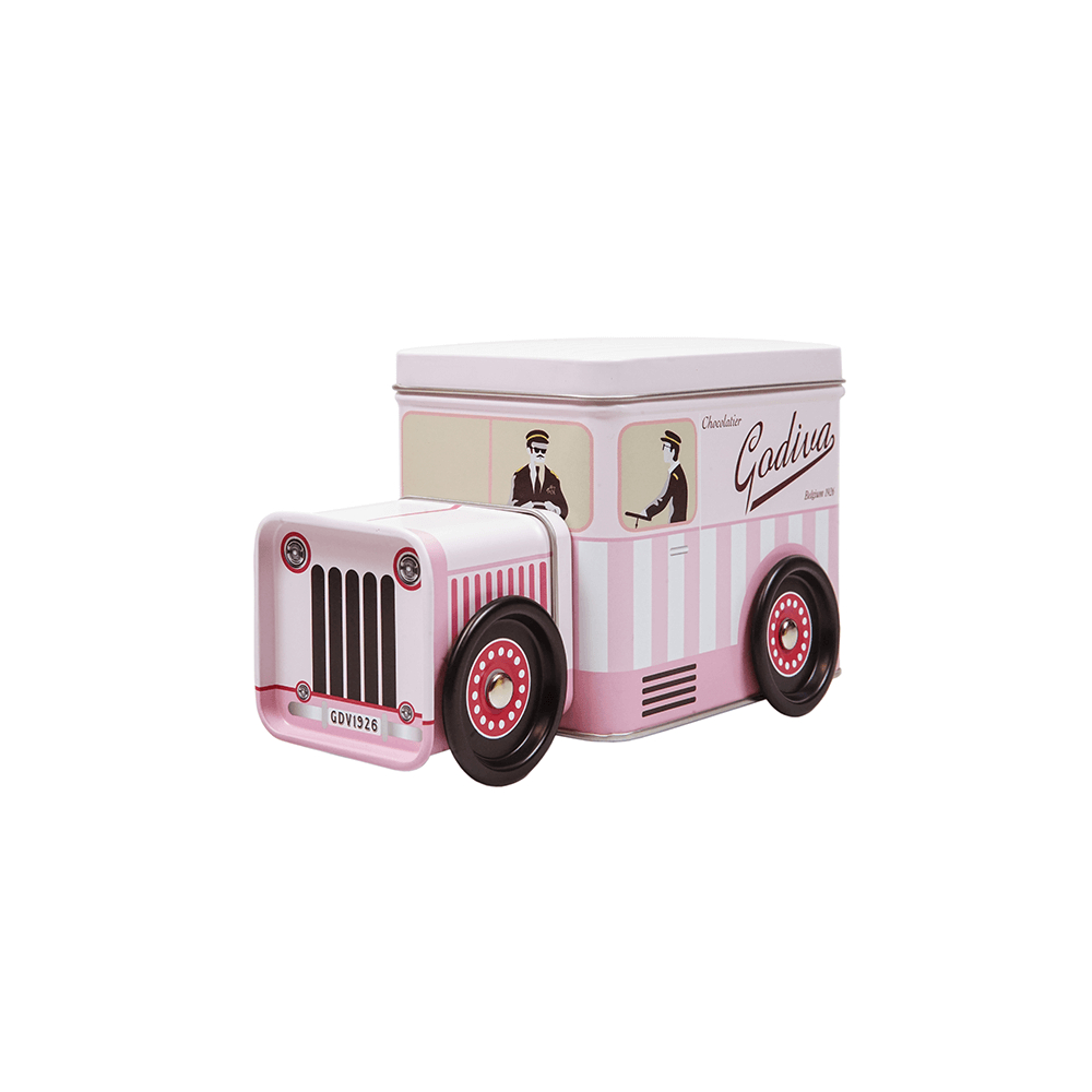 

Godiva Heritage Pink Van Chocolate G Cube Truffle Tin 10pcs