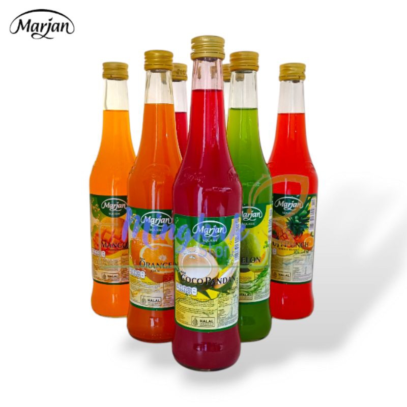 

Marjan Squash Botol - Marjan Sirup Cocopandan, Fruit Punch, Mango, Orange, Melon, Lychee, Guava 450ml