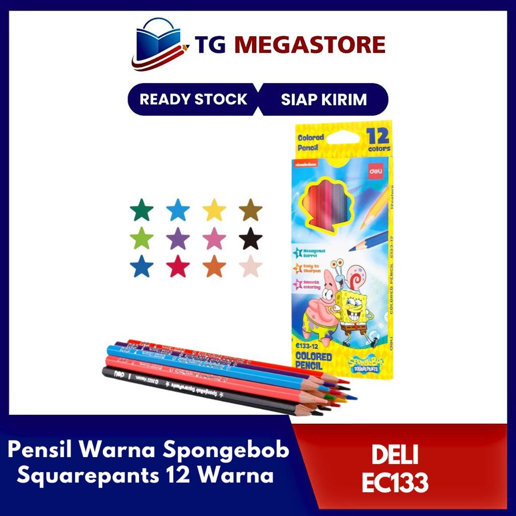

Pensil Warna Deli Spongebob Squarepants 12 Warna - EC133-12