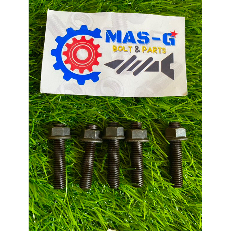 Baut Tanam L Knalpot Hitam Baja Drat 10mm dan 12mm