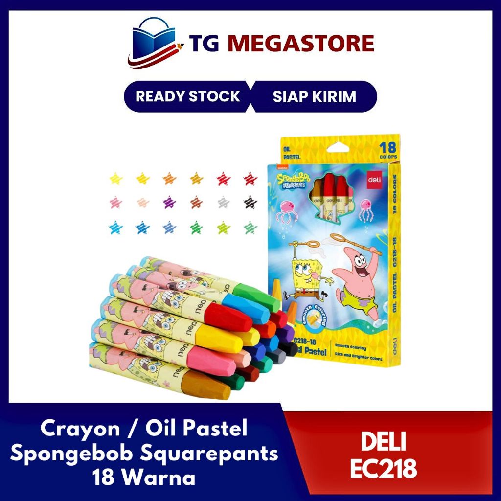 

Crayon / Oil Pastel Deli Spongebob Squarepants 18 Warna - EC218-18