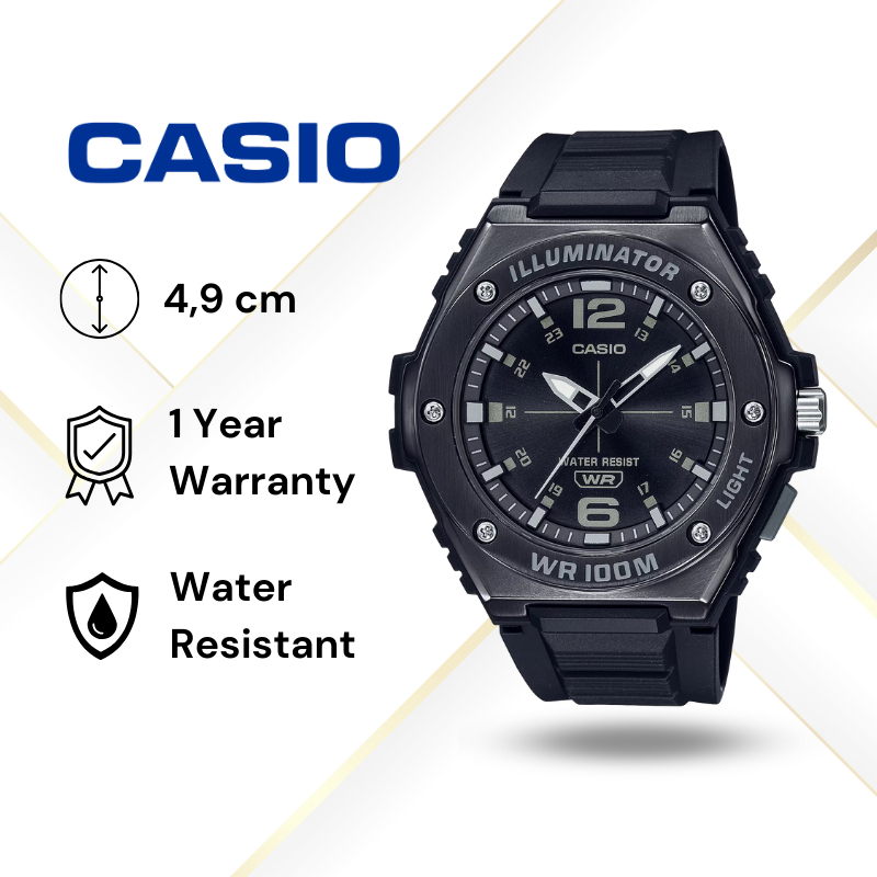 JAM TANGAN PRIA CASIO MWA-100HB-1AV ORIGINAL - MWA100HB 1A HITAM CASIO ORIGINAL