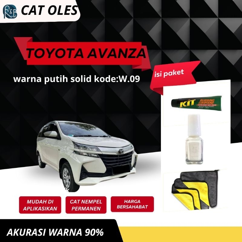 Cat oles/touchpaint toyota avanza warna putih kode:W.09