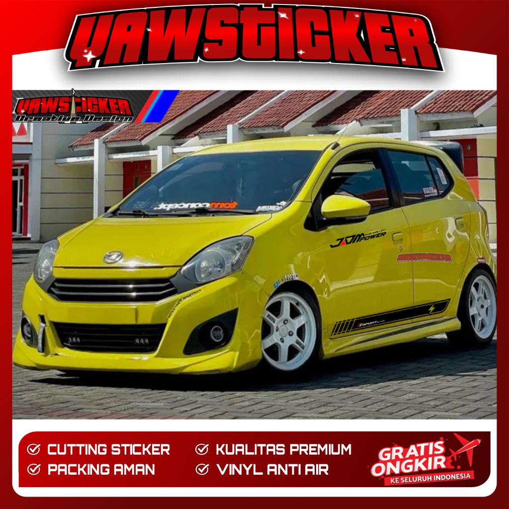 Ay00 Sticker Mobil Agya, Ayla Simple Terbaru 2013 - 2021 Sticker Cutting Mobil Daihatsu Ayla