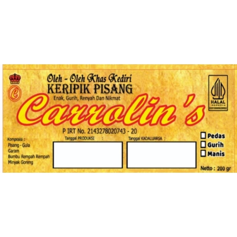 

Kripik Pisang Pedas "Carrolin's