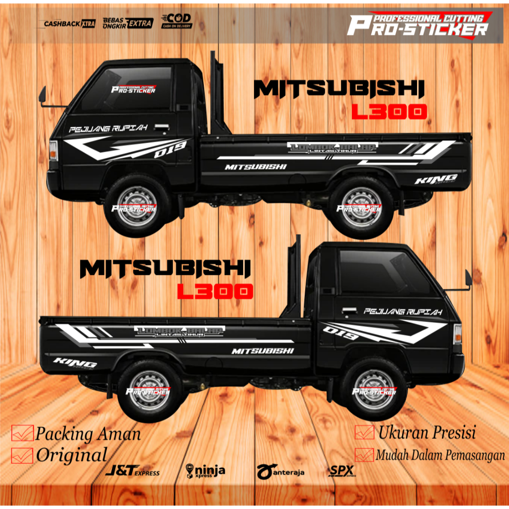 Stiker cuting mobil pick up l300 stiker body samping l300 stiker striping l300