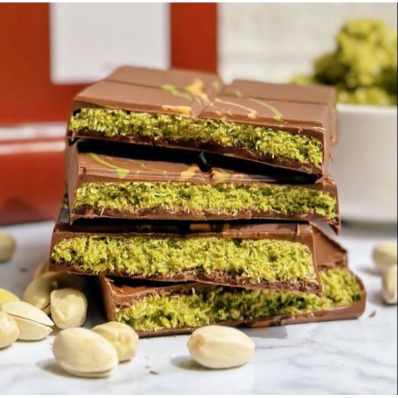 

COKLAT DUBAI VIRAL 300gr/ KUNAFA CHOCOLATE BAR PISTACHIO FILLING/ COKLAT DUBAI ISI KUNAFA-PISTACHIO