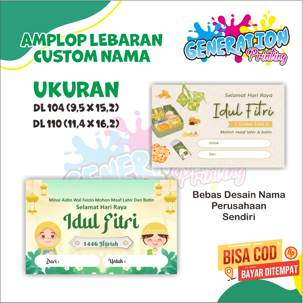 

Amplop Lebaran 2025 Idul Fitri Custom Nama Unik Aestetik Generation Printing