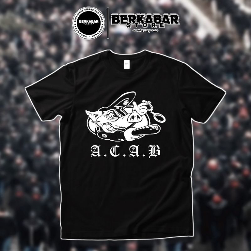Kaos Casuals ACAB/Tshirts Kaos Pria ACAB [Plastisol] •BerkabarStore•
