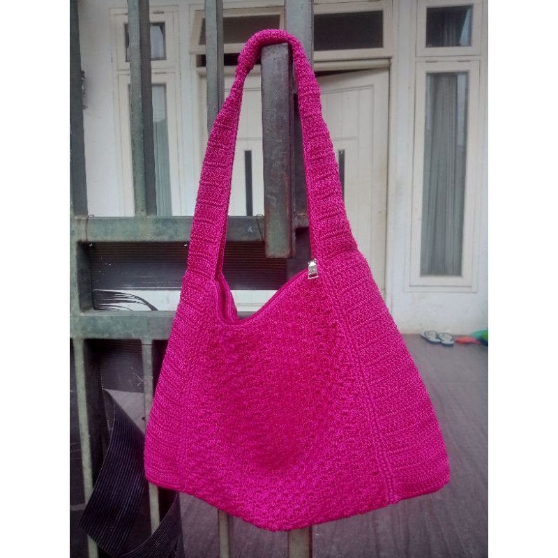 woman's handbag | preloved tas rajut dowa Tote bag rajut second