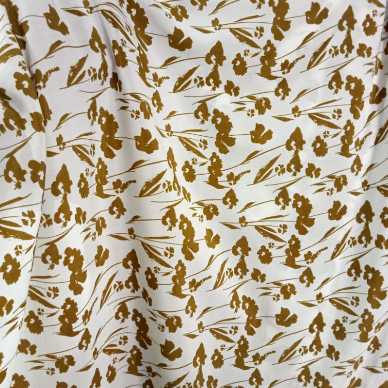 Kain Yoryu Silk Motif Bunga Import - Kain Satin Silk Motif - Kain Silk Motif - Kain Meteran Lqb