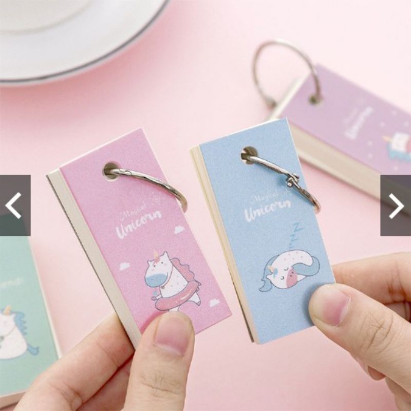 

Flashcard Memo | Memo Card Ring Motif Unicorn