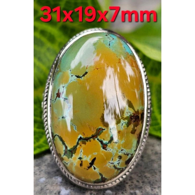 Batu Pirus Hubei Natural Hijau Segar Abstrak Indah