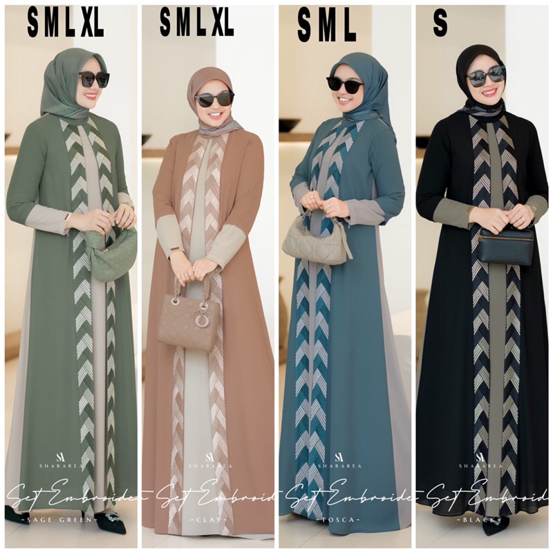 Gita set Embroidery(dress & scarf)by shArarea