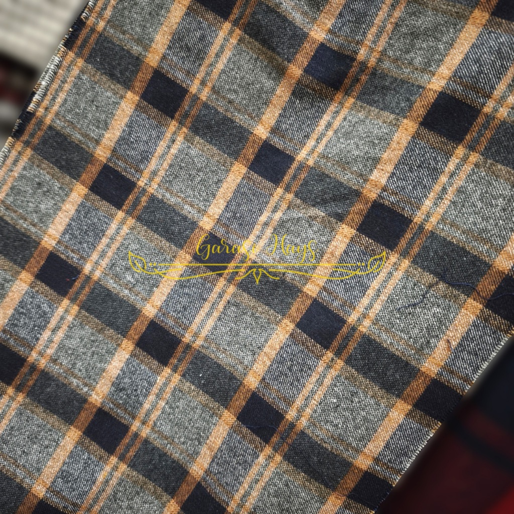 Kain Flanel Flannel Kotak Tartan Grey Abu Lebar 150 cm